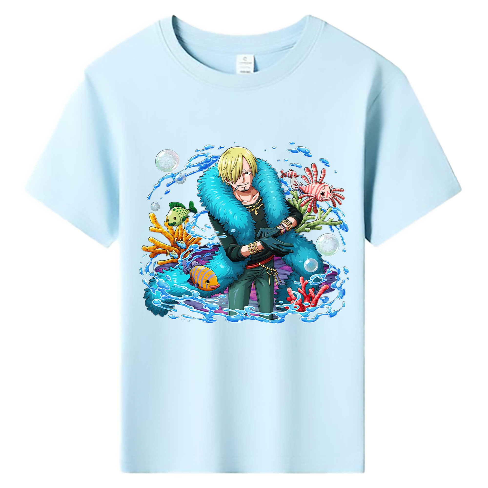 （画像用） ワンピース サンジ ONE PIECE Sanji 綿100％キッズTシャツ（フロントプリント）